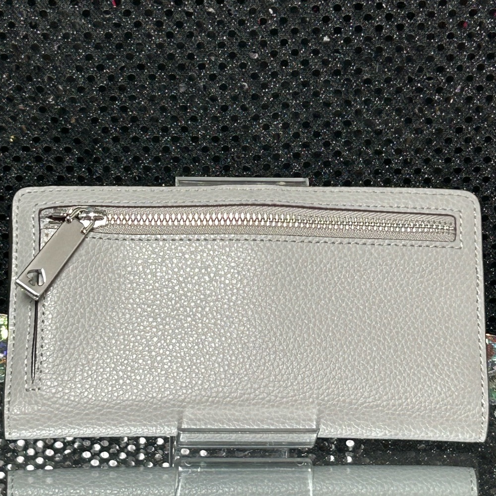 Kate Spade New York Gray Leather Wallet Approx. 7 x 3.5 - Picture 3 of 12